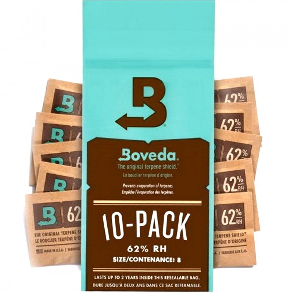 Boveda 62 Percent RH Size 8 Two Way Humidity Control Pack 10 Count for Freshness and Moisture Management**