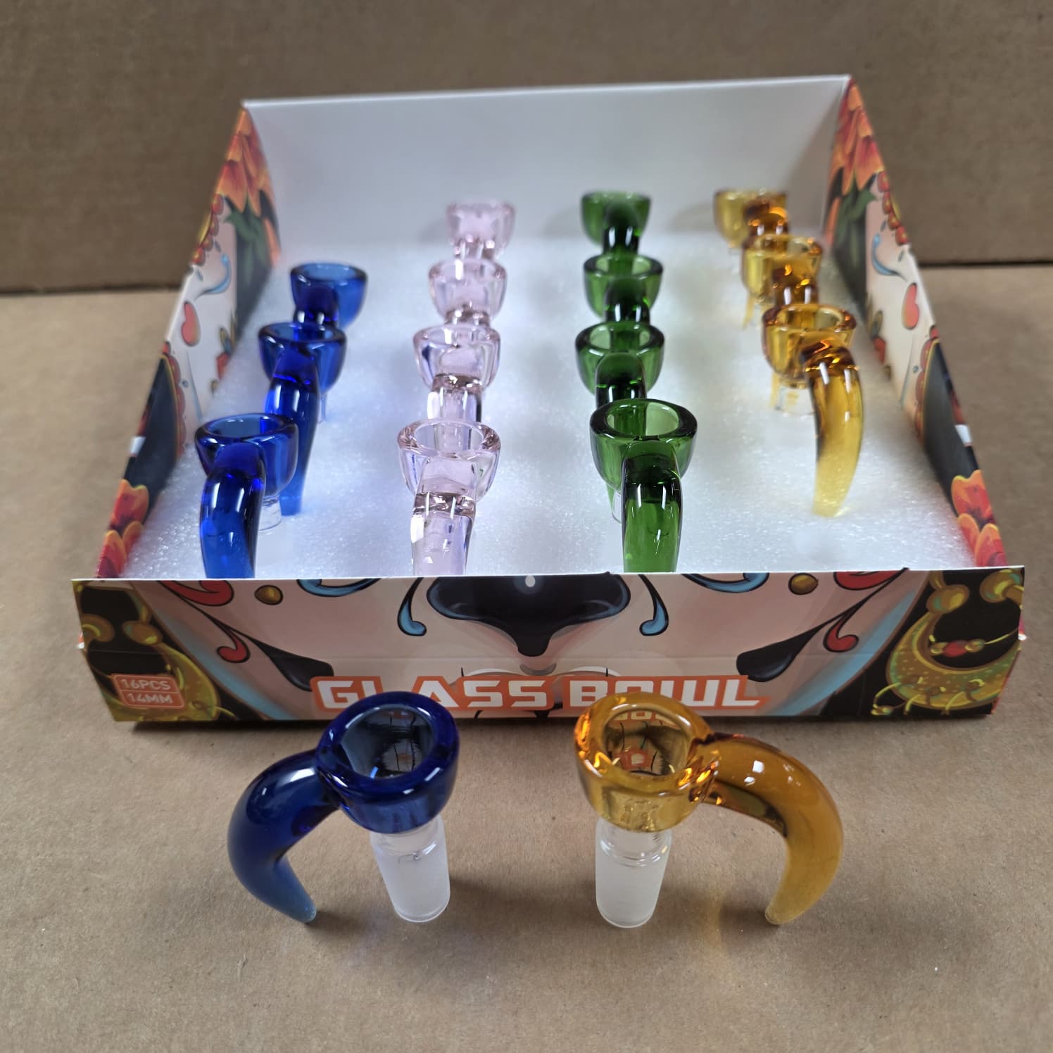 Hook Shape Glass Bowl 14 MM Male G-G