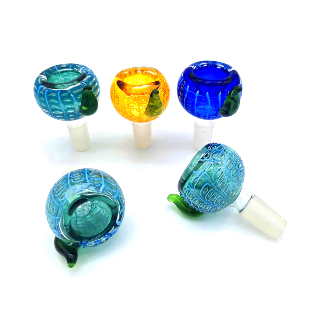 Bubble Art Design 14 MM Male glass bowl accessory with a unique and colorful design for compatible glass smoking setups