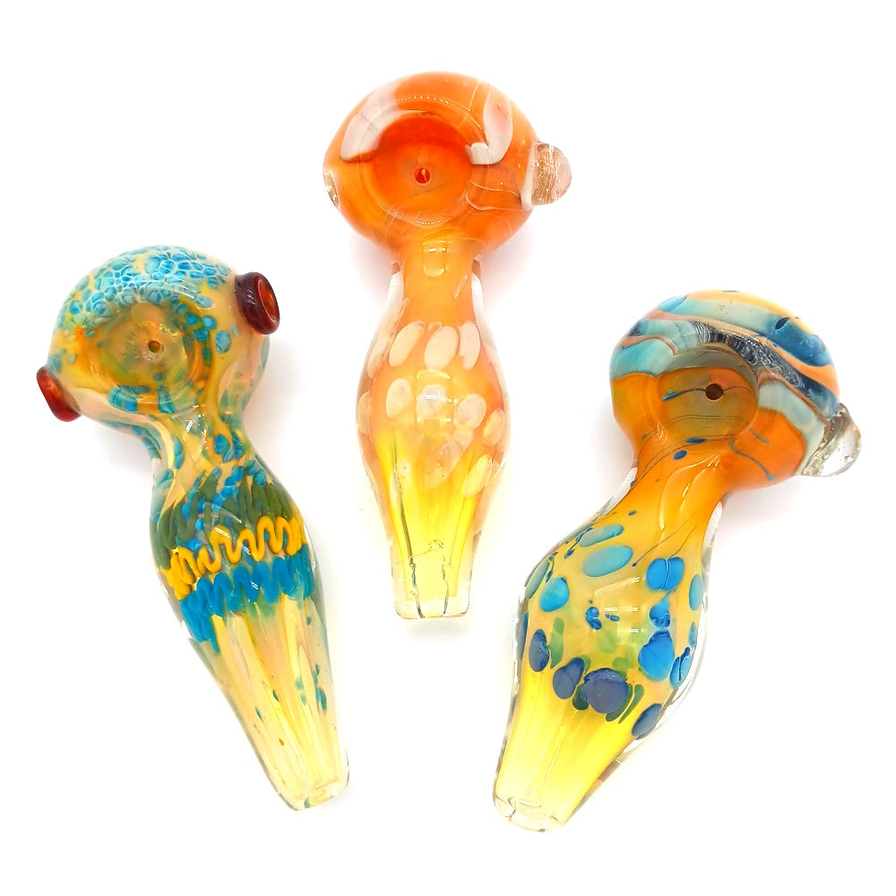 Bubble Art Heavy Duty Glass Hand Pipe made from durable borosilicate glass with unique bubble design, compact, heat-resistant, easy to use pipe.