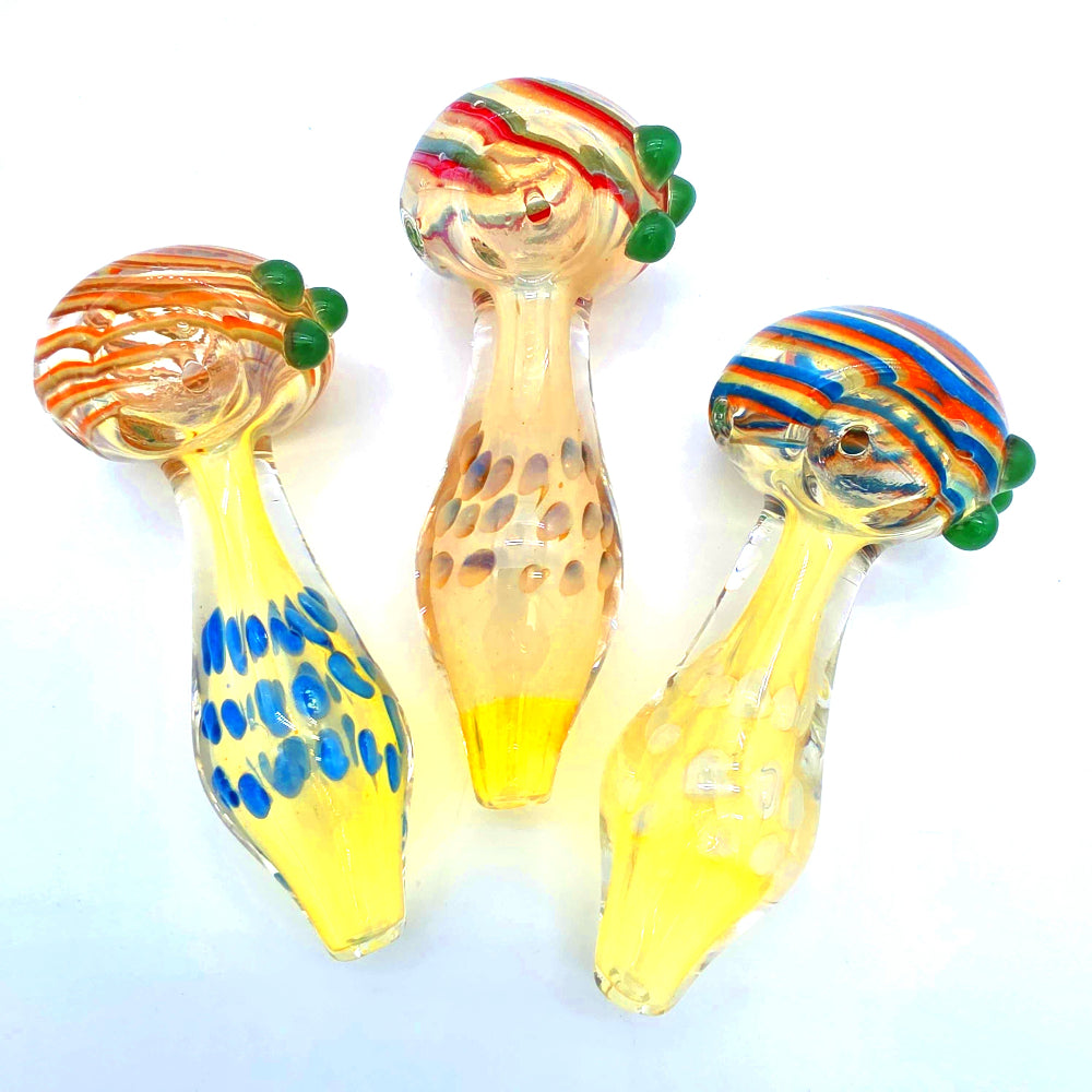Bubble color heavy duty glass hand pipe made from thick durable glass with vibrant bubble design, compact shape, and smooth airflow for easy use.