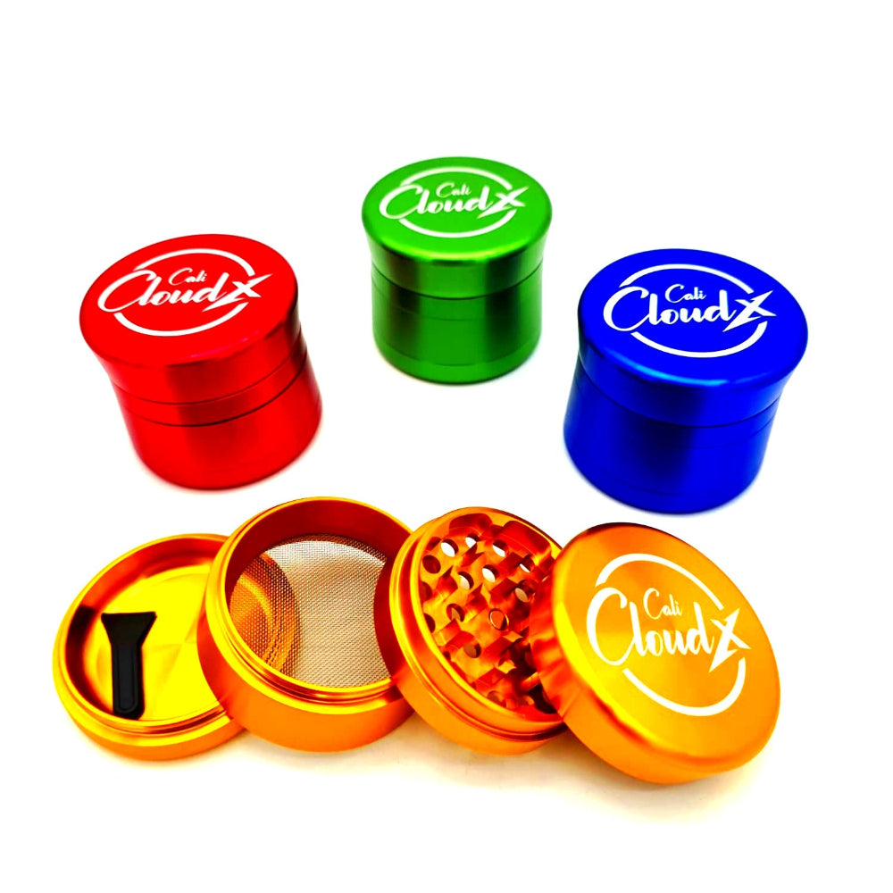 Cali Cloudx 4 Part Zinc Window Grinder 70mm Durable Herb Grinder with Viewing Window Portable Design