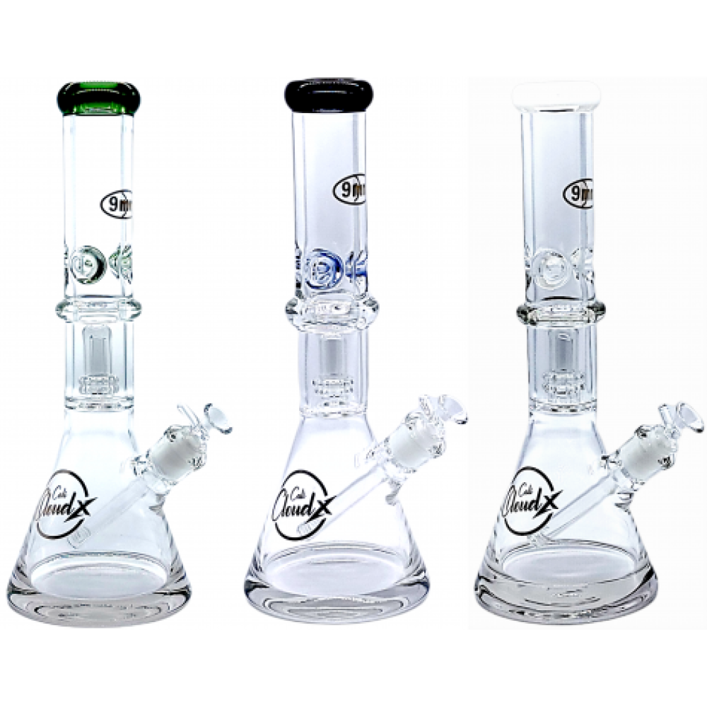Cali Cloudx Water Pipe with Double Ring Percolator designed for enhanced filtration, smooth airflow, and durable glass construction.