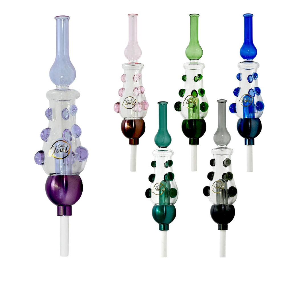 Cali Cloudx Marble CX Straw Kit Portable Glass Nectar Collector for Wax Concentrates Dab Straw with Marble Design.