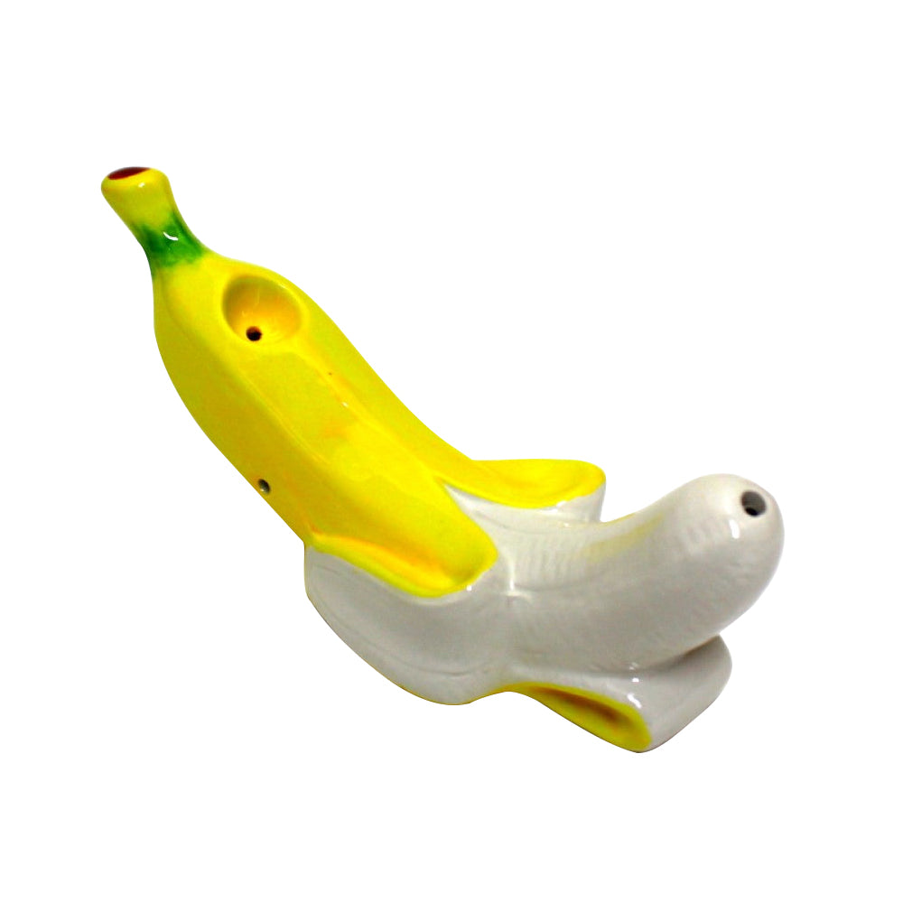 Ceramic Banana Hand Pipe with unique banana-shaped design, durable ceramic construction, and detailed handcrafted finish.