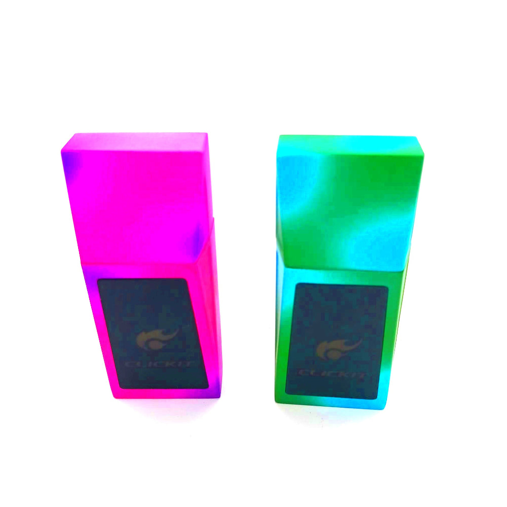 Clickit cyber style torch lighter mix color 12 pcs pack with powerful jet flame, durable construction, and sleek modern portable design.