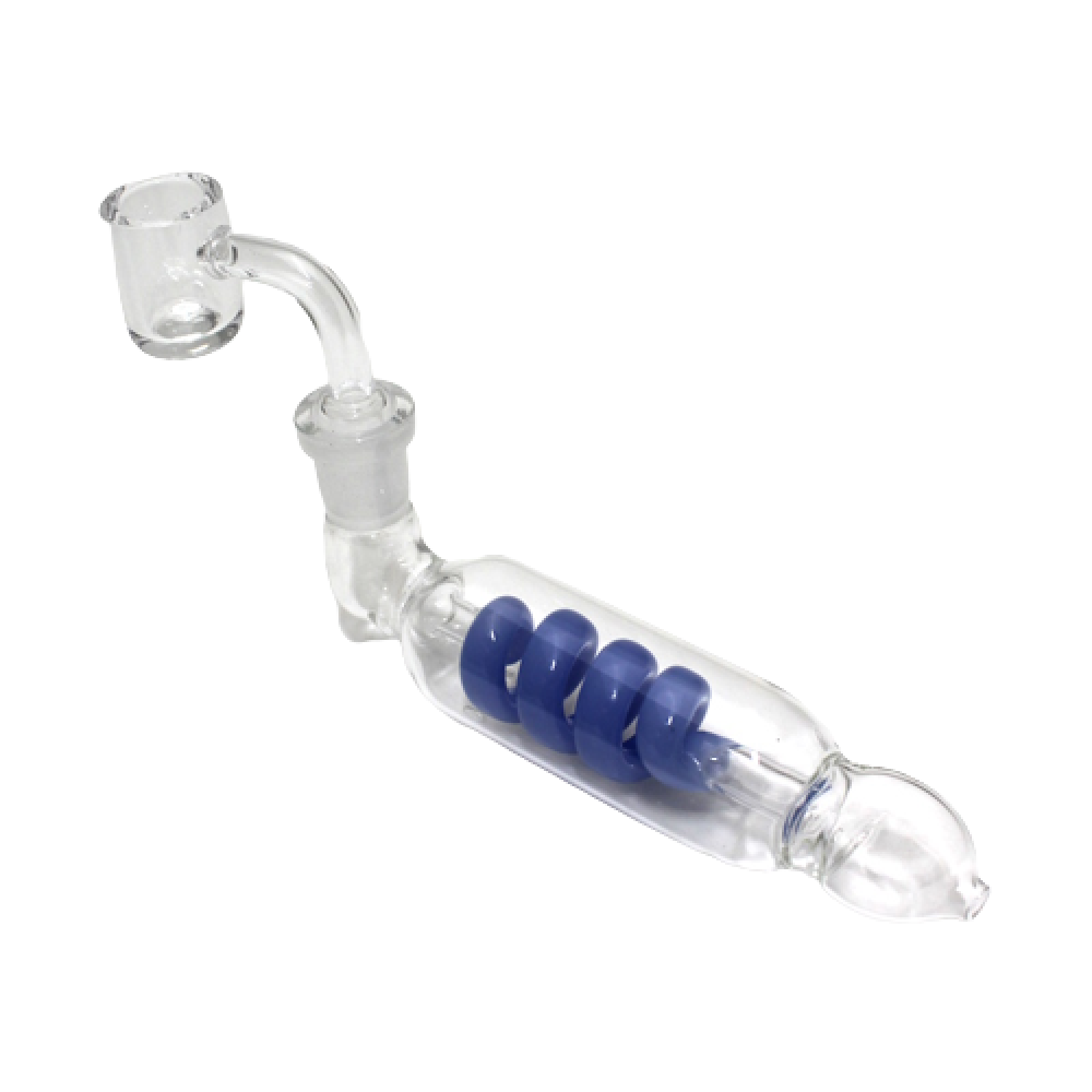 Coil design handled dab rig set with 14mm male banger, durable glass body and smooth water filtration for efficient dabbing performance.
