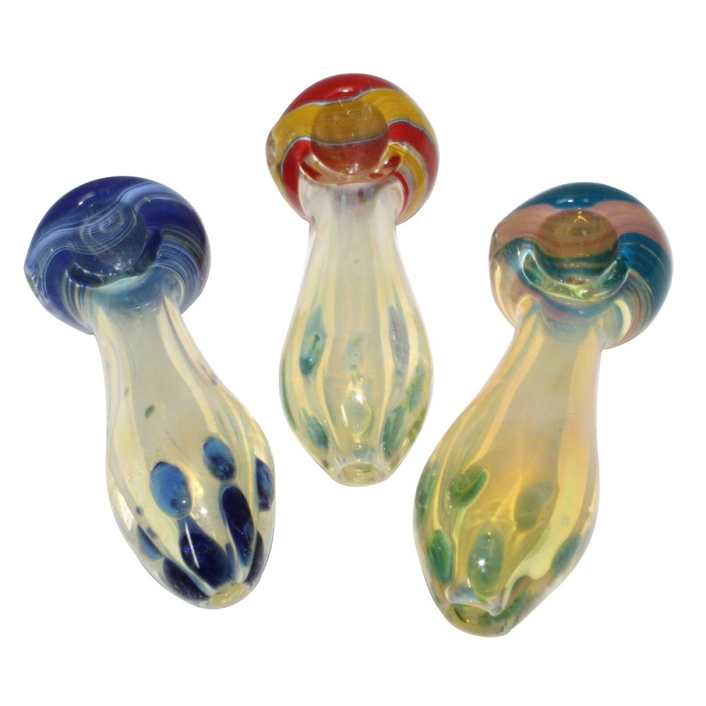 Color Head Bubble Heavy Duty Glass Hand Pipe with durable glass construction, colorful bubble-style head, and smooth airflow design