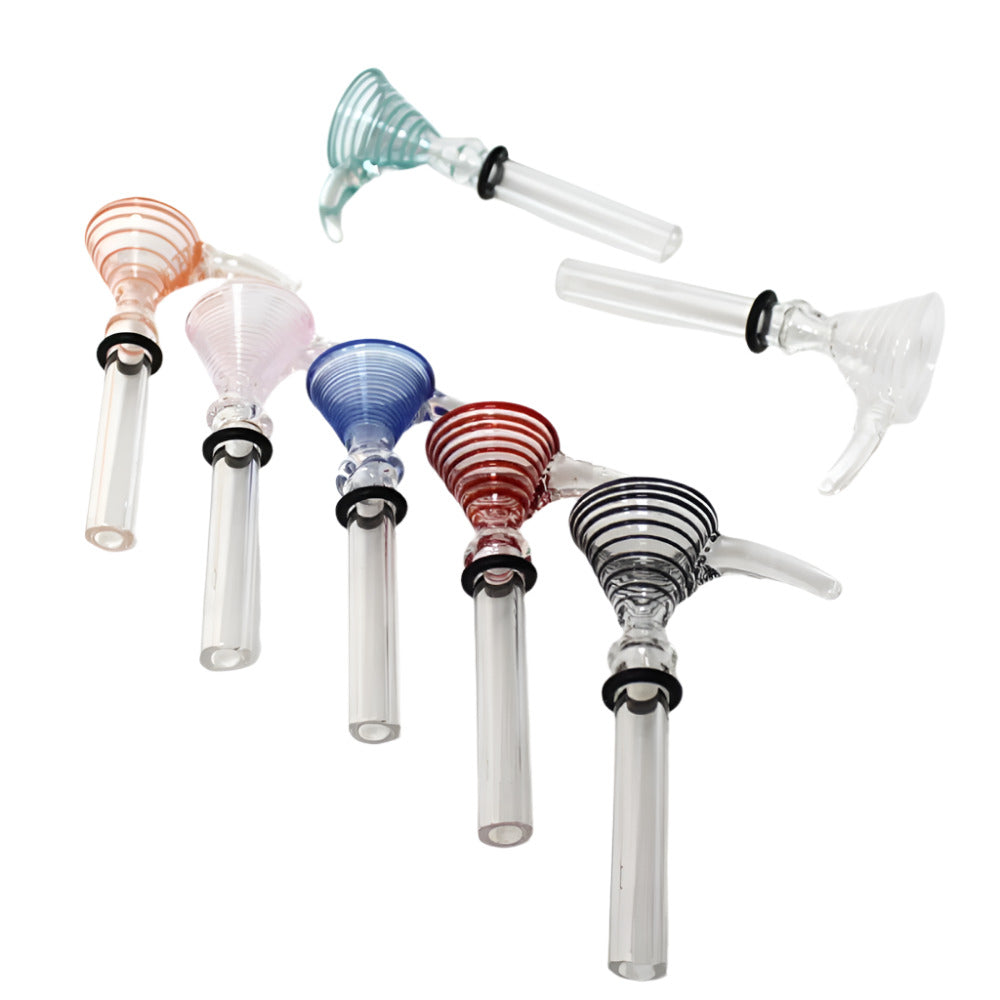 Color slide bowl for regular water pipe made from durable borosilicate glass for smooth smoking performance
