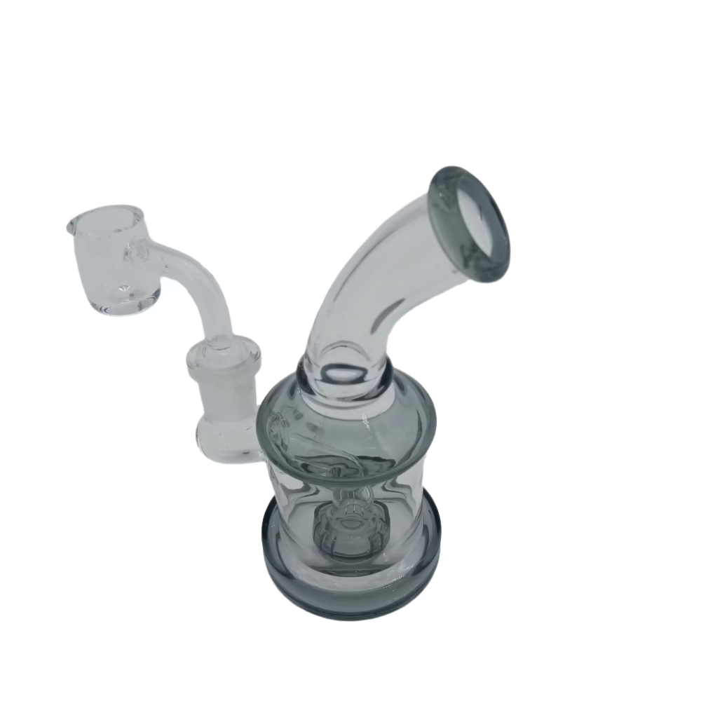 Color tube glass dab rig water pipe featuring durable borosilicate construction and 14mm male quartz banger for smooth and clean vapor experience.