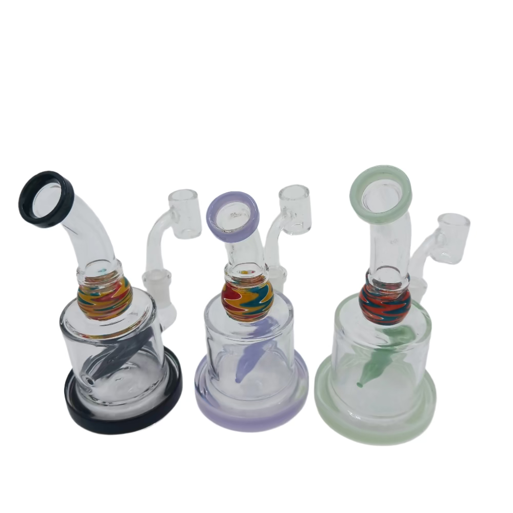 Color tube glass water pipe with durable borosilicate construction and 14mm male banger for smooth concentrate use and clean vapor experience.