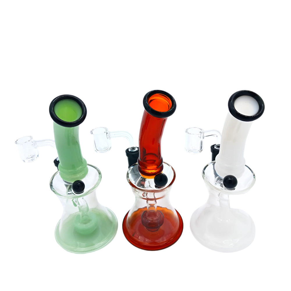 Colored percolator dab rig water pipe with 14 mm male banger