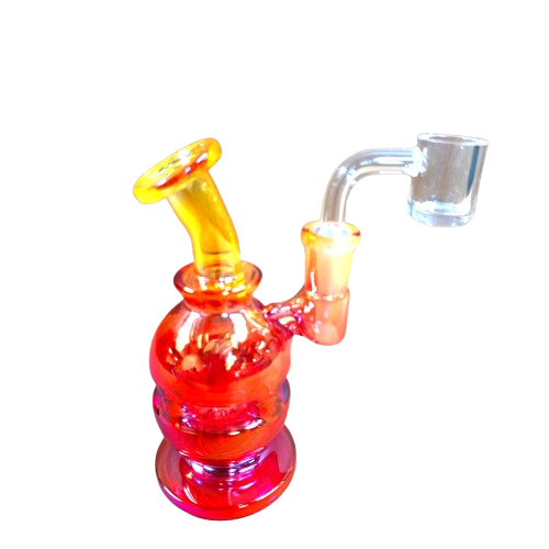 Colourful dab rig made from premium glass with vibrant artistic design for smooth concentrate use