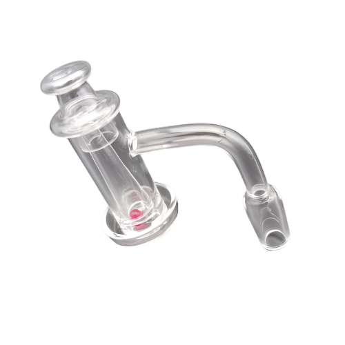 Cone shape quartz banger set with carb cap and 14mm male joint, high-quality quartz accessory designed for smooth vapor control and efficient dabbing.