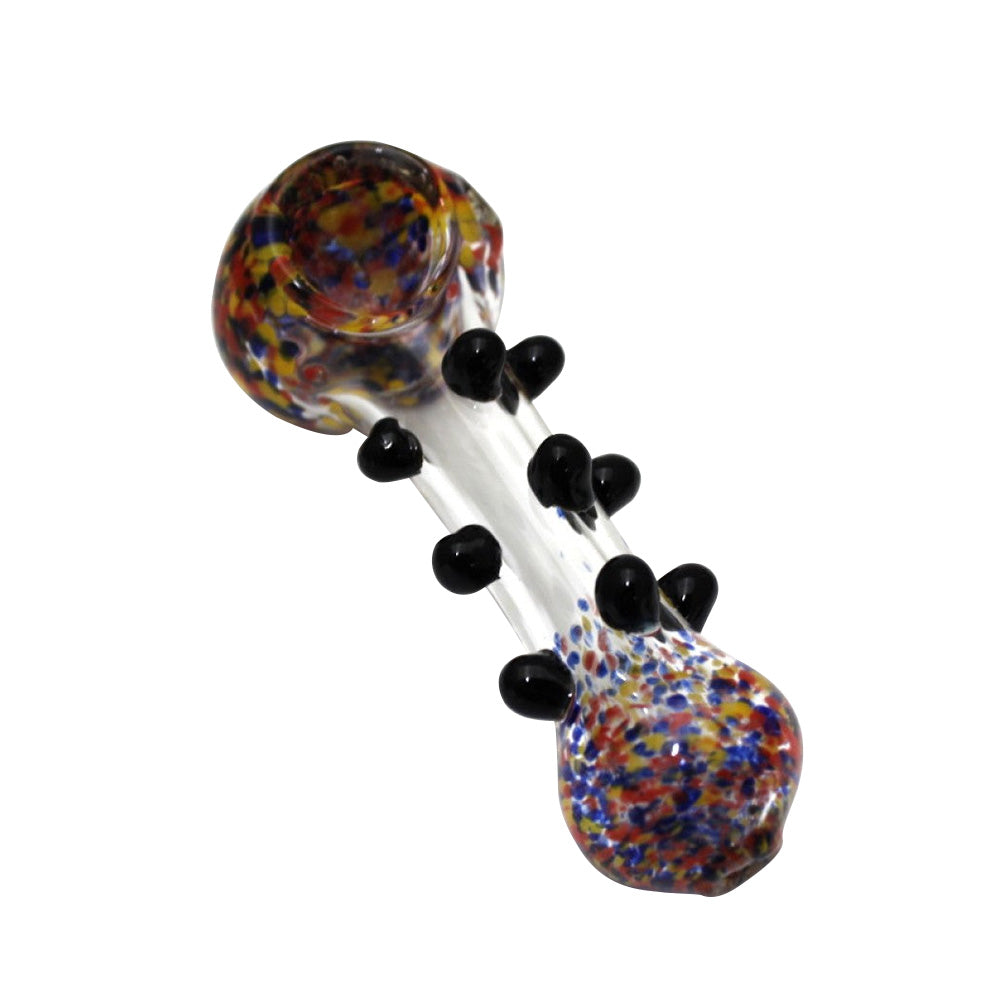 Confetti Dotted Color Heavy Duty Glass Hand Pipe with durable glass construction, vibrant confetti dot pattern, and smooth airflow design
