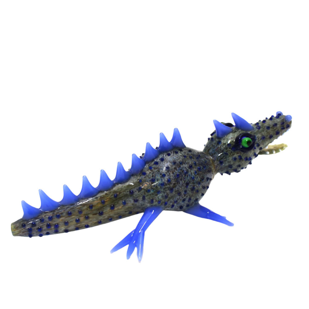 Crocodile Glass Pipe Large Size featuring detailed crocodile-inspired design, durable handcrafted glass construction, and bold artistic styling.