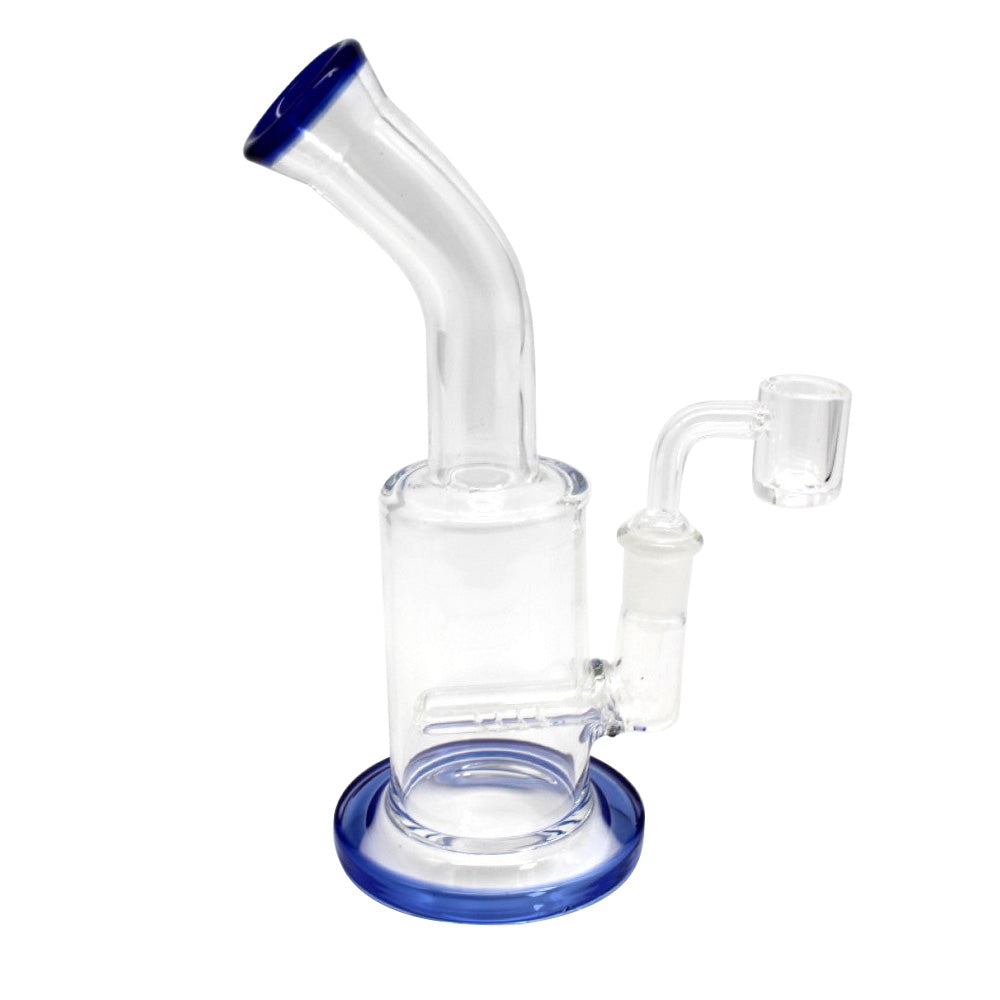 Dab rig water pipe with 14MM banger, durable glass construction, stable base design and smooth water filtration for cleaner smoking experience.