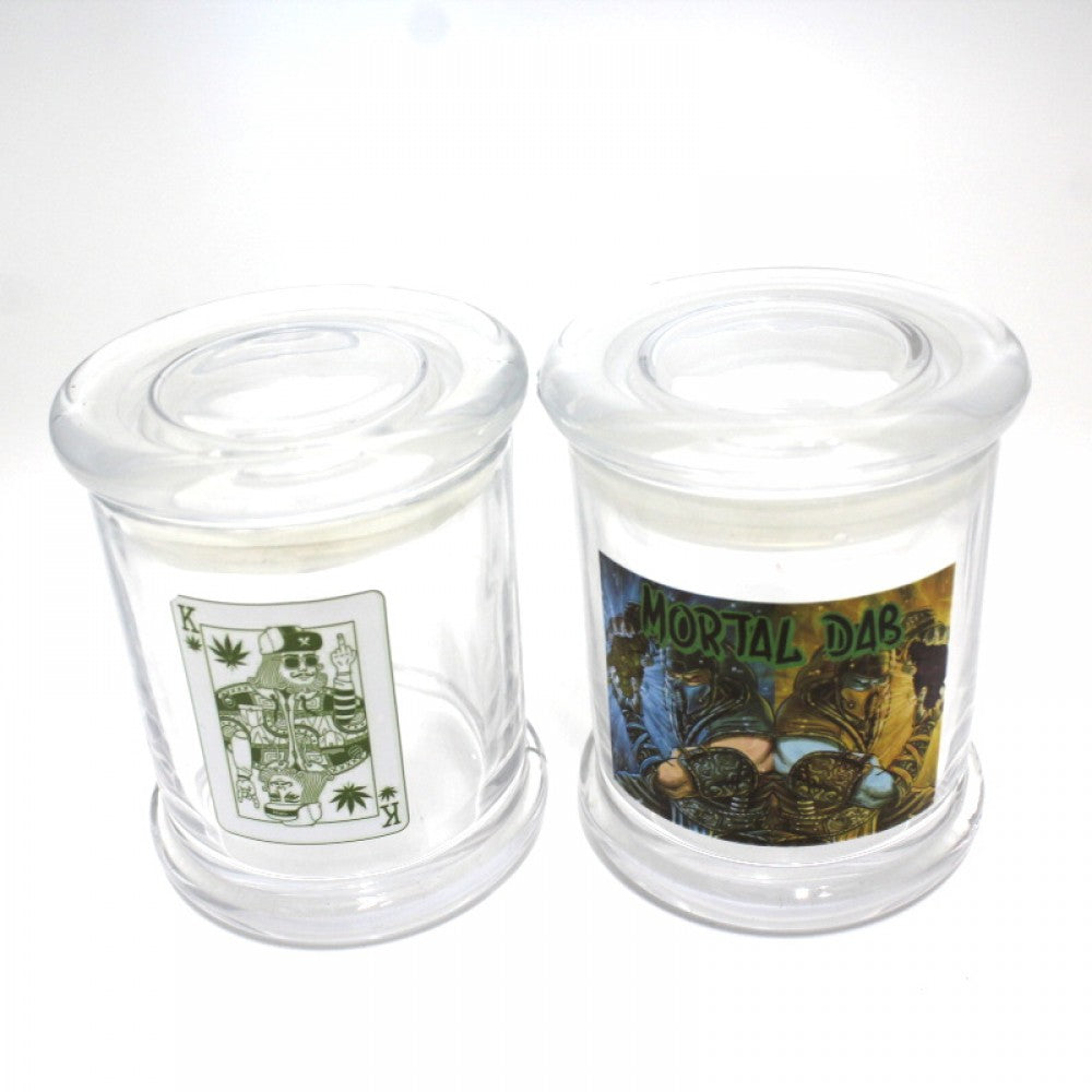 Large designer glass jar with durable clear glass body, stylish design finish, and secure lid for elegant and safe storage use.
