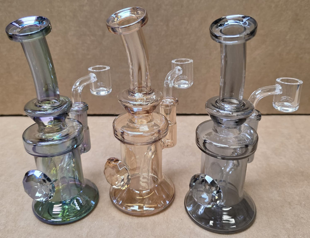 Glass bong with diamond pattern design for stylish look and clean smooth hits.