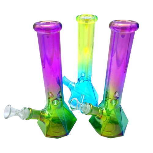Diamond cut design colorful water pipe