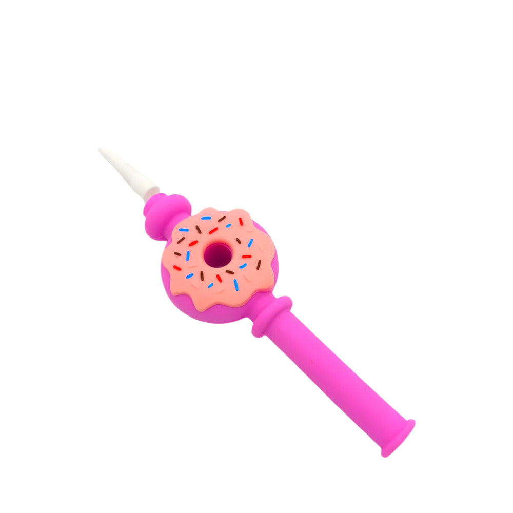 Donut-shaped silicone NC kit featuring a 10mm ceramic nail with sturdy and easy-to-clean design.