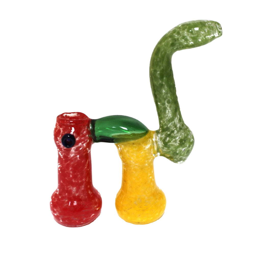 Double Chamber Rasta Color Bubbler Large Size with handcrafted glass construction, colorful Rasta accents, and durable craftsmanship.