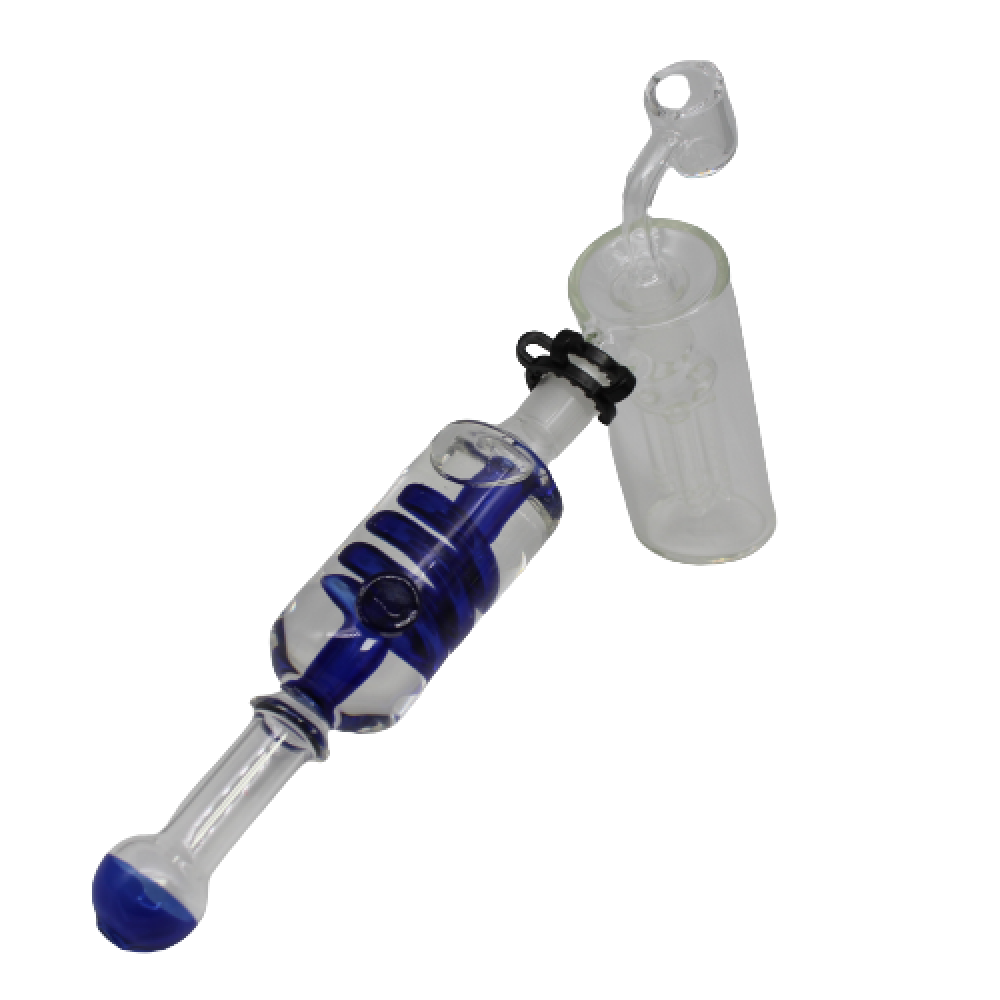 Double part coil tree percolator dab rig heavy duty glass set with 14mm male quartz banger advanced multi filtration system smooth vapor cooling design.