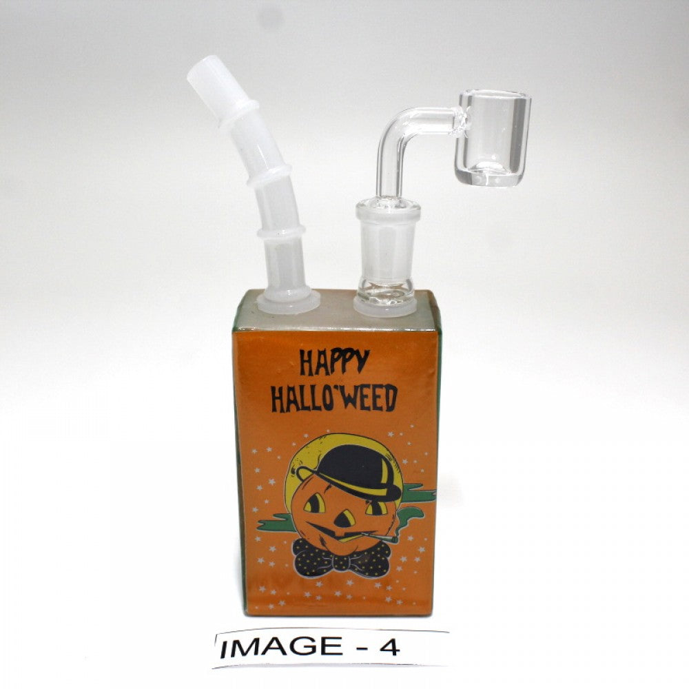 7'' Decal Halloween Design Dab Rig Water Pipe With 14 MM Male Banger