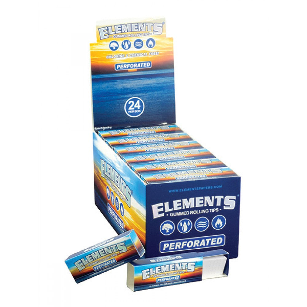 Elements Papers with Gummed Tips 33 CT 24 count display, premium rolling papers with included filter tips for smooth and convenient rolling.
