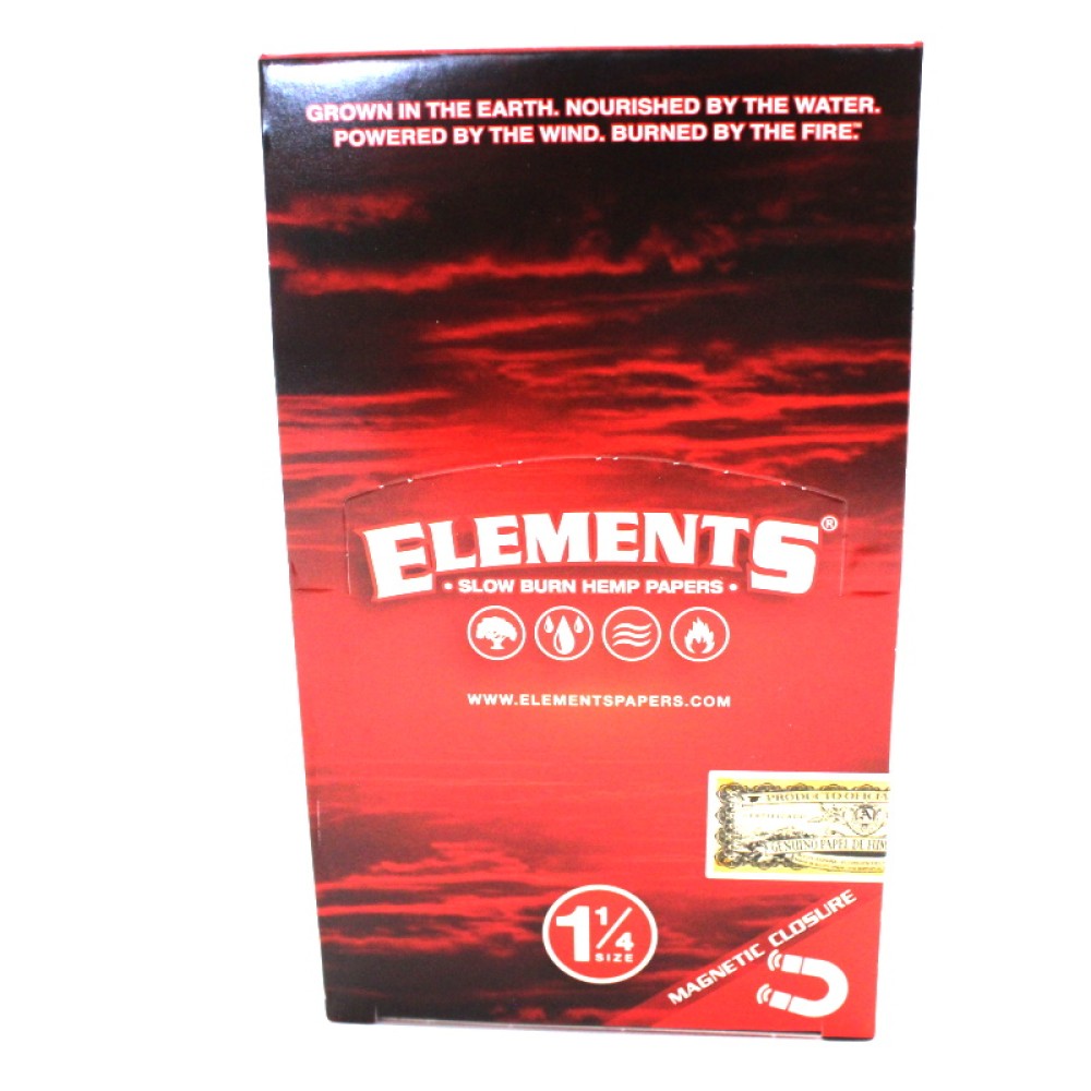 Elements Slow Burn Hemp Papers 1 1/4 size, 25 per pack, ultra-thin natural hemp rolling papers designed for slow, clean, and even burning.