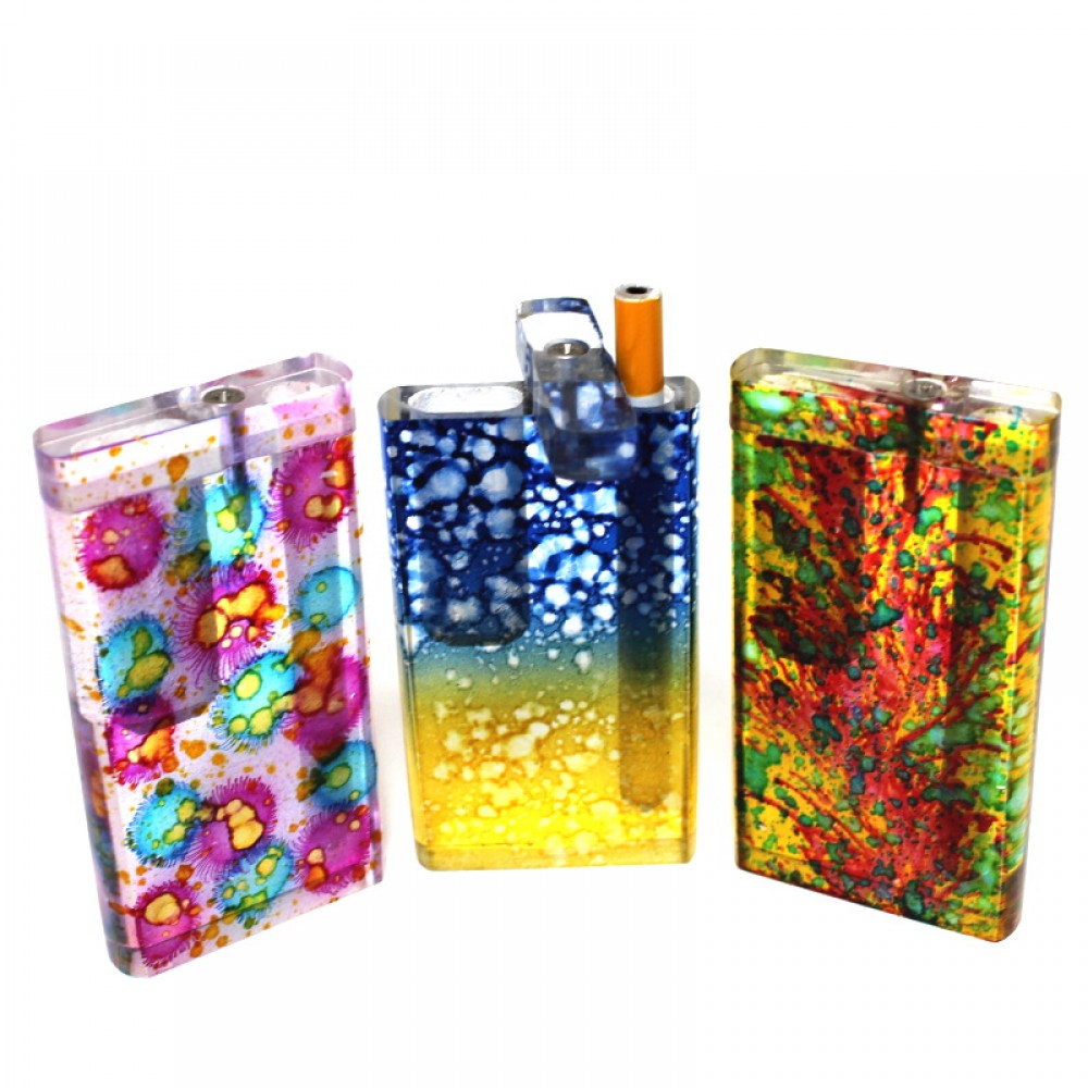 Fancy acrylic dugout set with metal bat featuring a compact portable design and durable colorful construction.