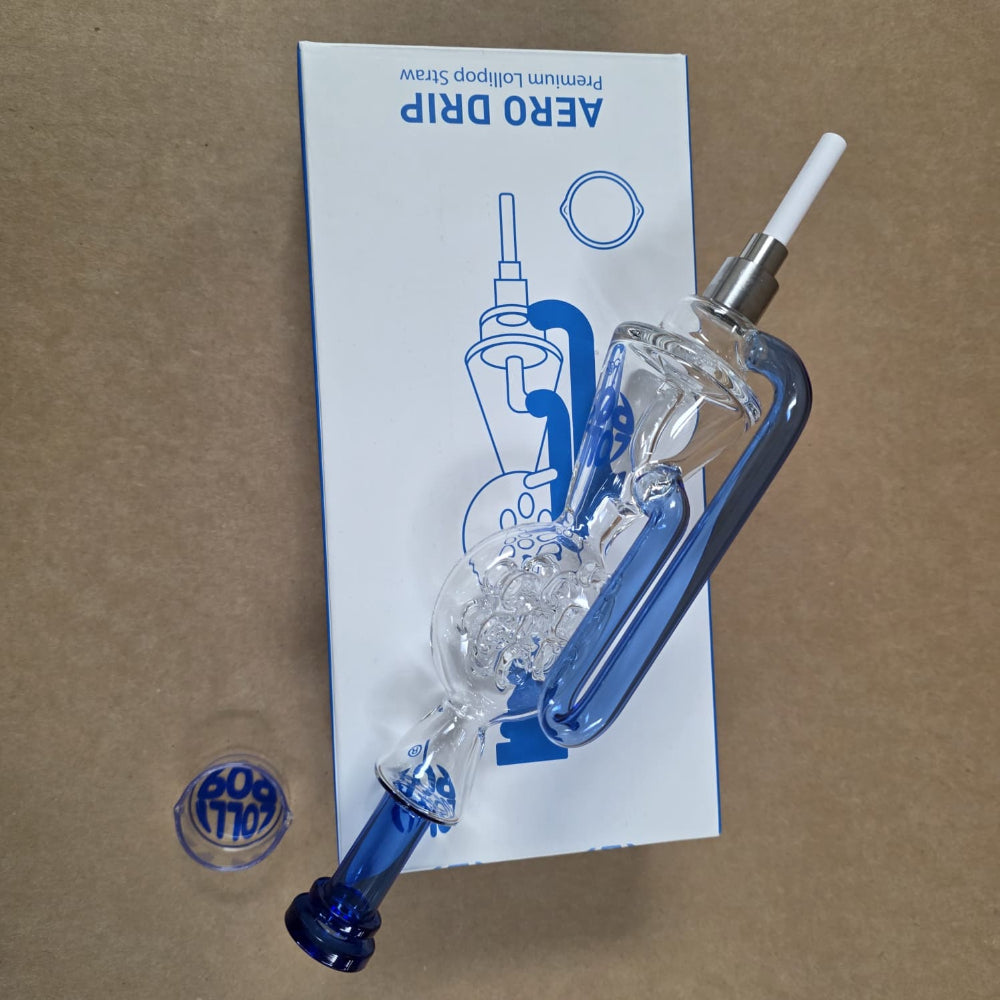 Fancy glass recycler straw kit with hole designed for smooth airflow and enhanced filtration.