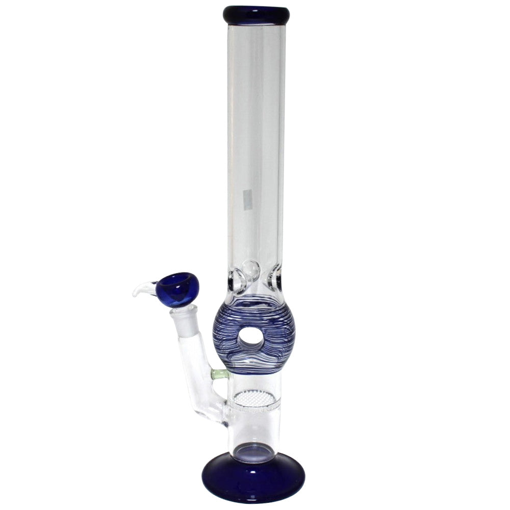 Flat Bottom 1 Dona water pipe with honeycomb percolator, stable base, and durable glass construction for smooth filtration.