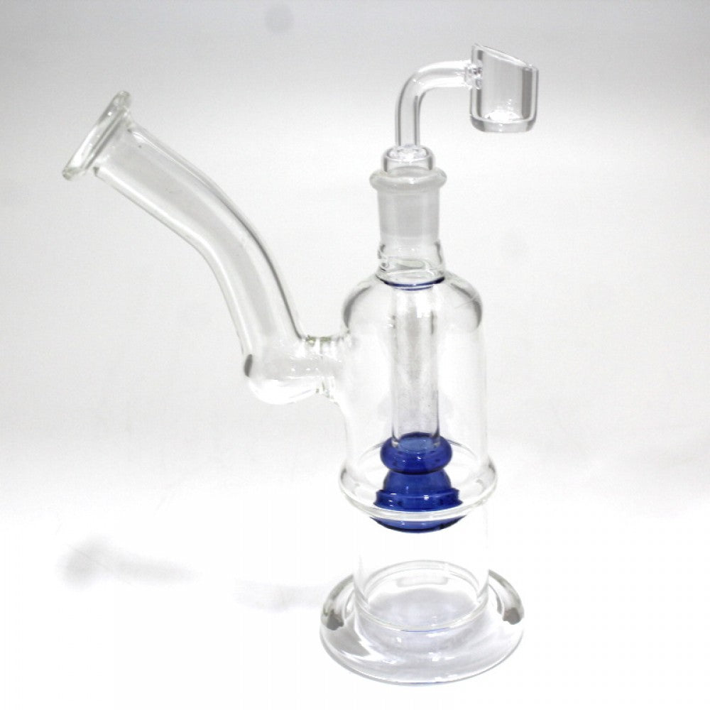 Flat bottom side arm dab rig water pipe with 18mm male quartz banger durable borosilicate glass rig with stable base side arm design and smooth water filtration system.