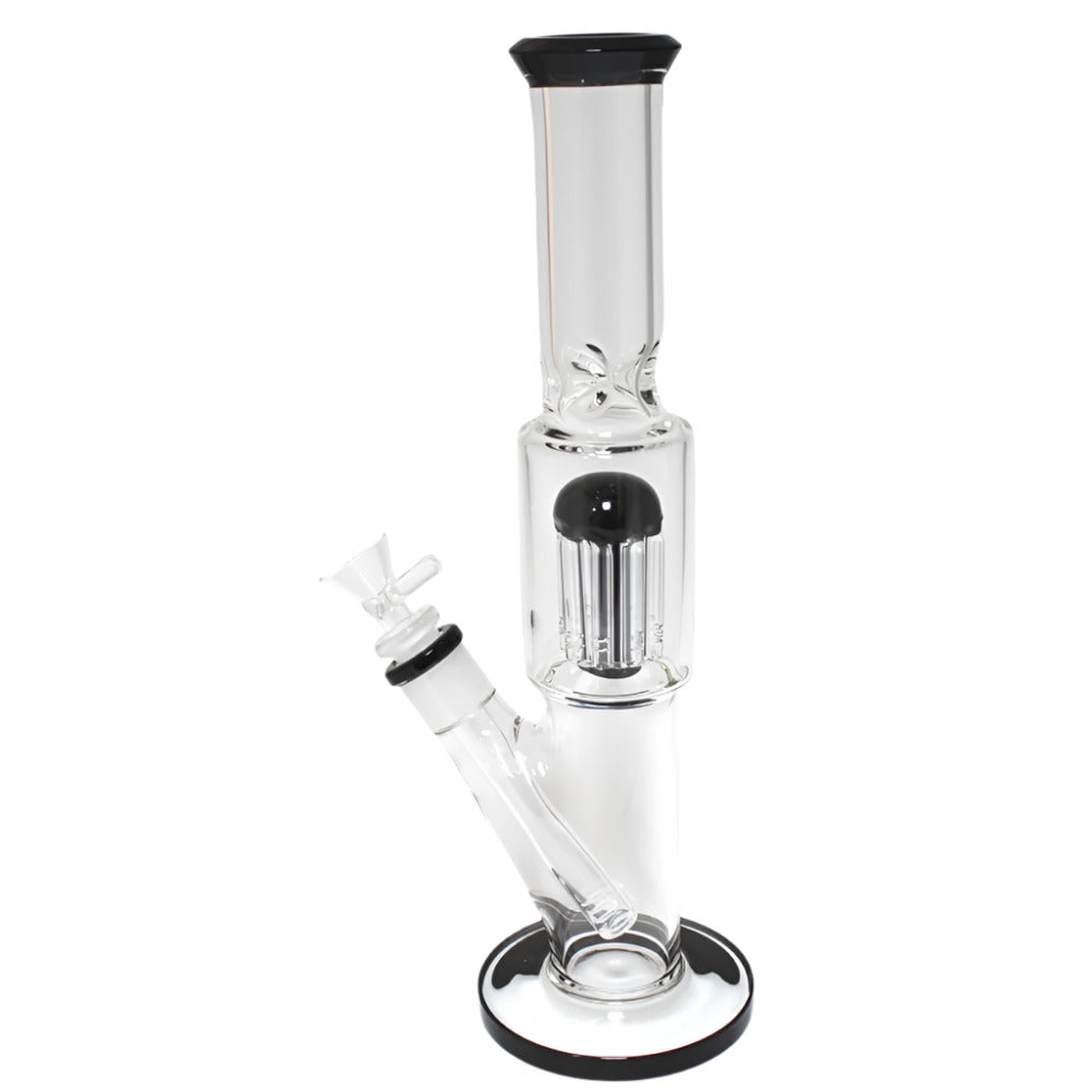 Flat Bottom Tree Percolator Water Pipe featuring durable glass construction, advanced tree percolator filtration, and a stable flat-base design for smooth airflow and performance.