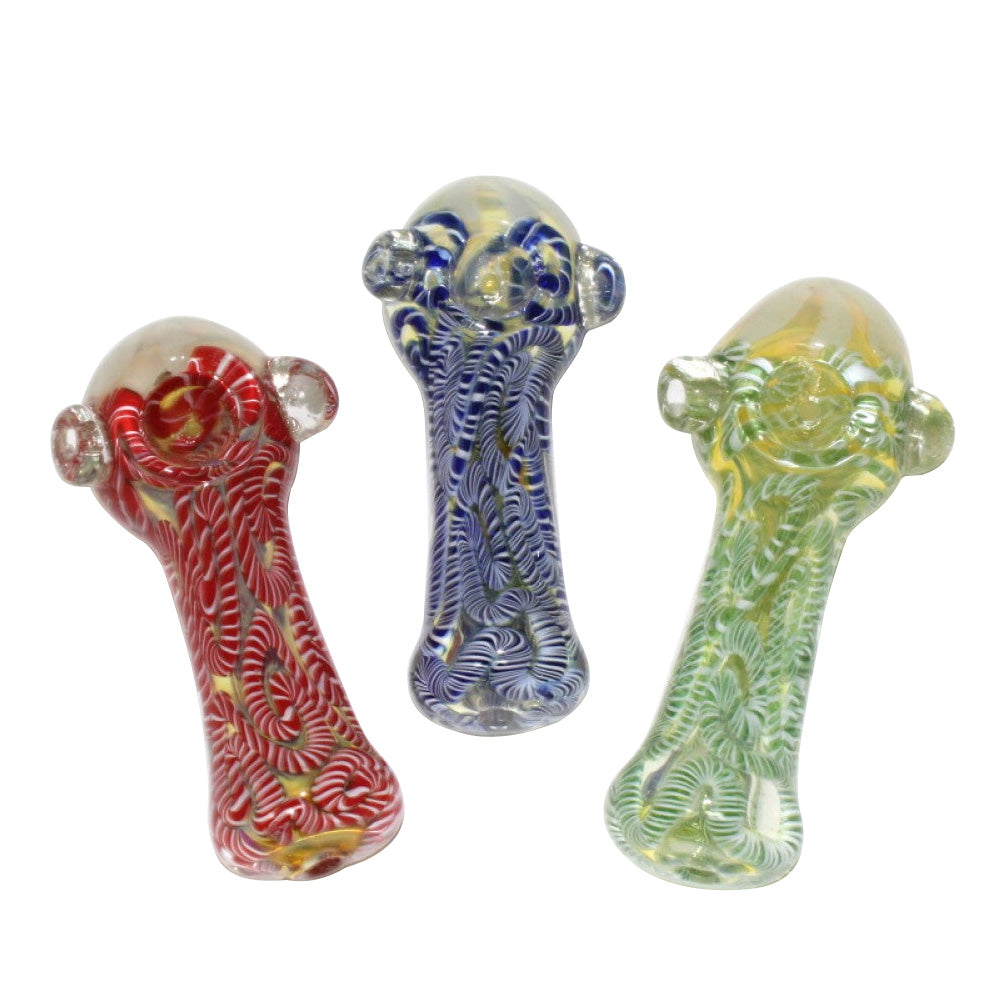 Flower Head Thick Heavy Duty Glass Hand Pipe with durable thick glass construction, floral-inspired head design, and smooth airflow