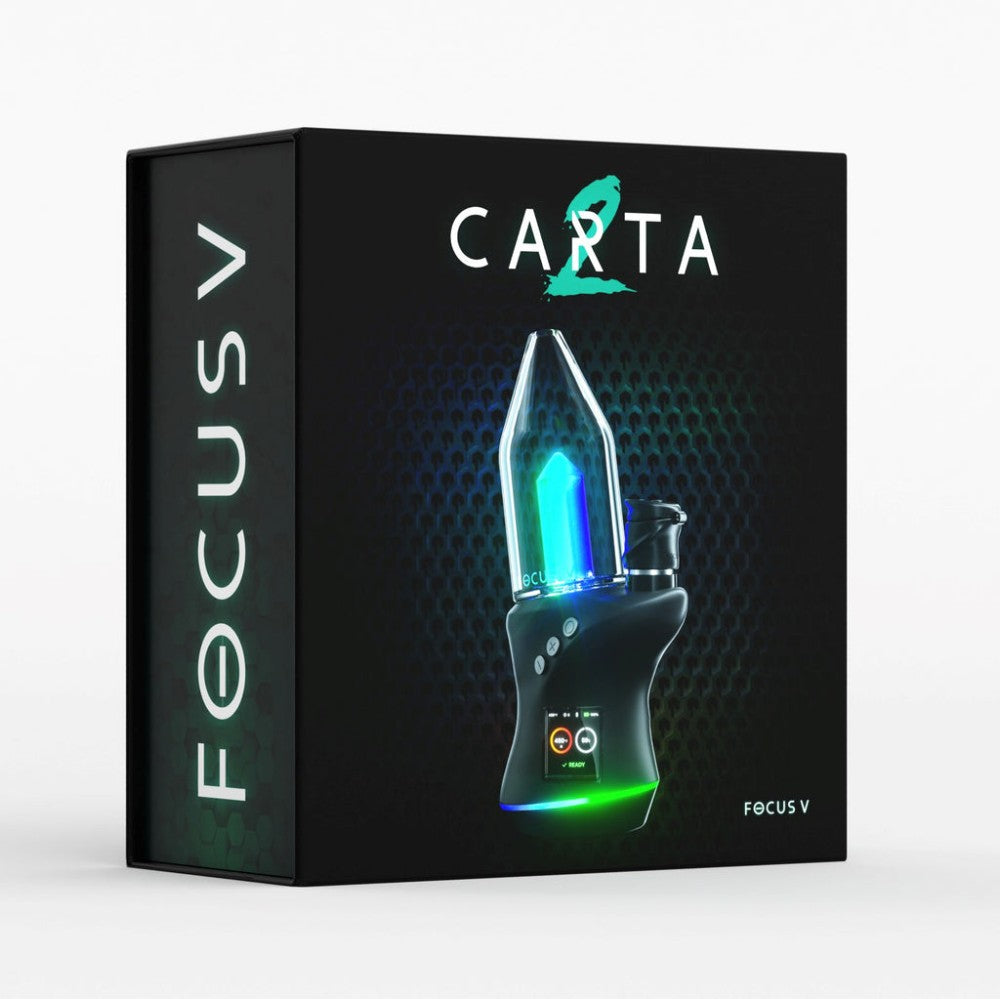 Focus V Carta 2 portable electric dab rig vaporizer with smart temperature control and quartz heating system for smooth and efficient concentrate sessions.