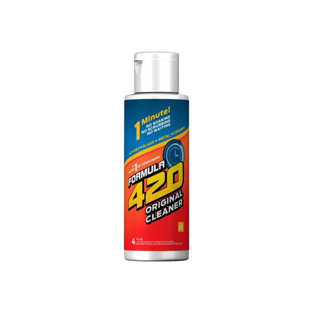 Formula 420 Cleaner 4 oz powerful liquid cleaning solution for removing resin stains and buildup restoring clear and clean glass surfaces quickly.