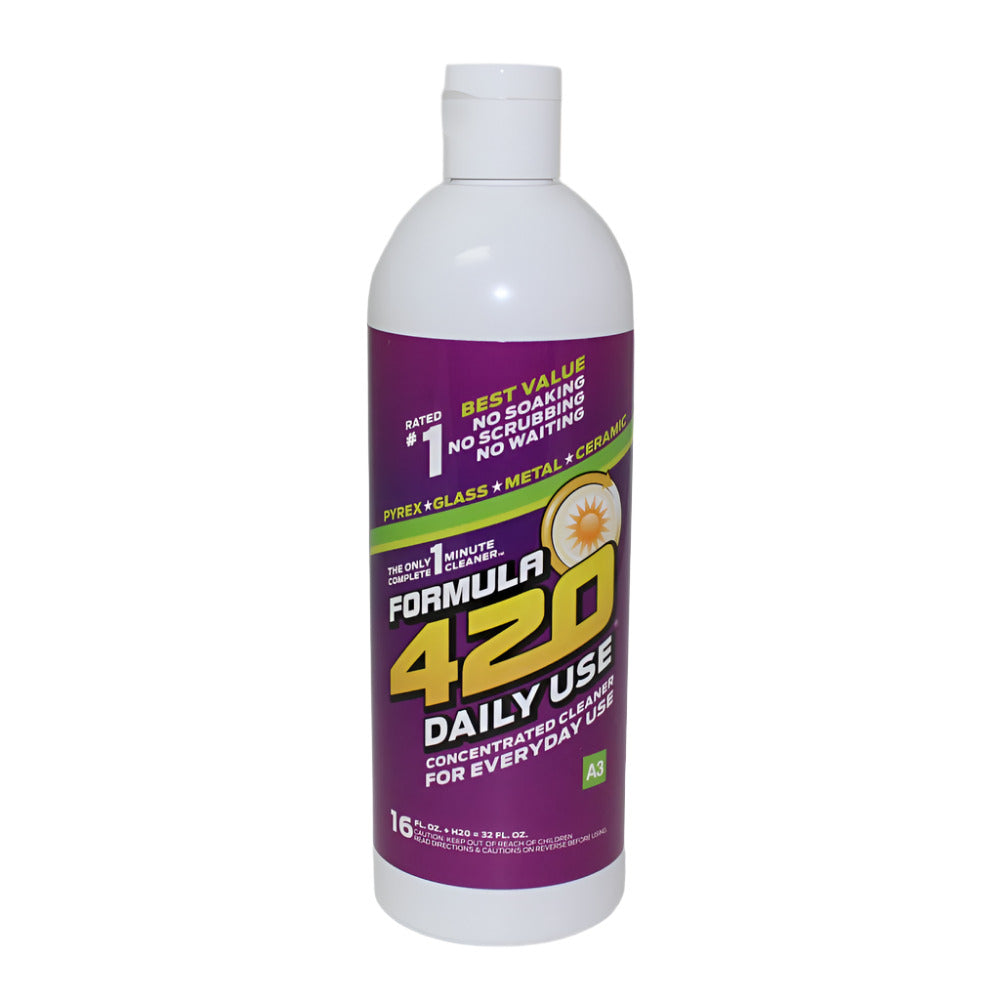 Formula 420 Cleaner Daily Use 16 oz fast acting liquid cleaning solution for removing residue and buildup ideal for daily glass maintenance and care.