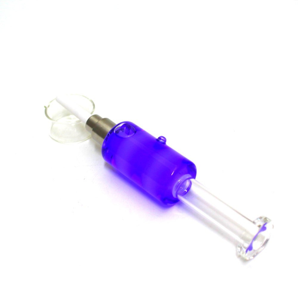 Freezable Glass Straw Kit with 14MM Ceramic Nail featuring cooling chamber design and durable glass construction for smooth and controlled dabbing use