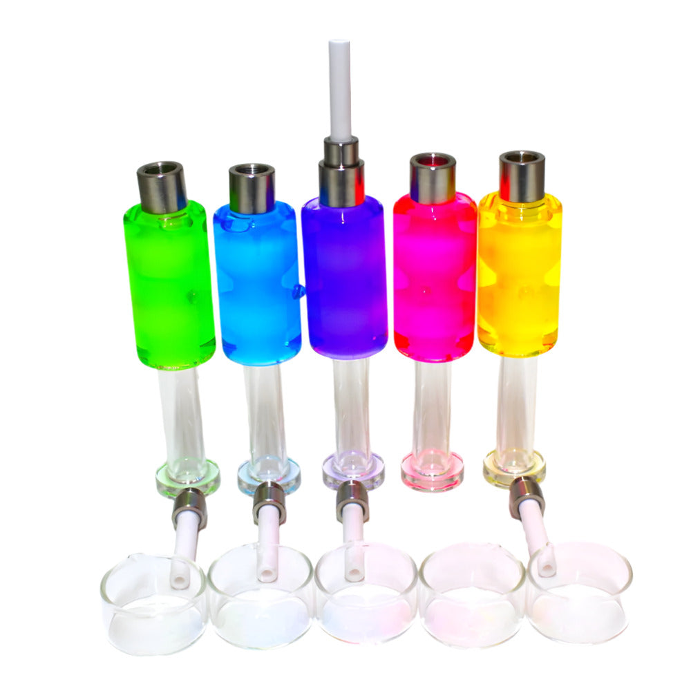 Freezable Straw Kit with 14MM Ceramic Nail featuring durable glass straw design and cooling freezeable chamber for smooth dabbing experience
