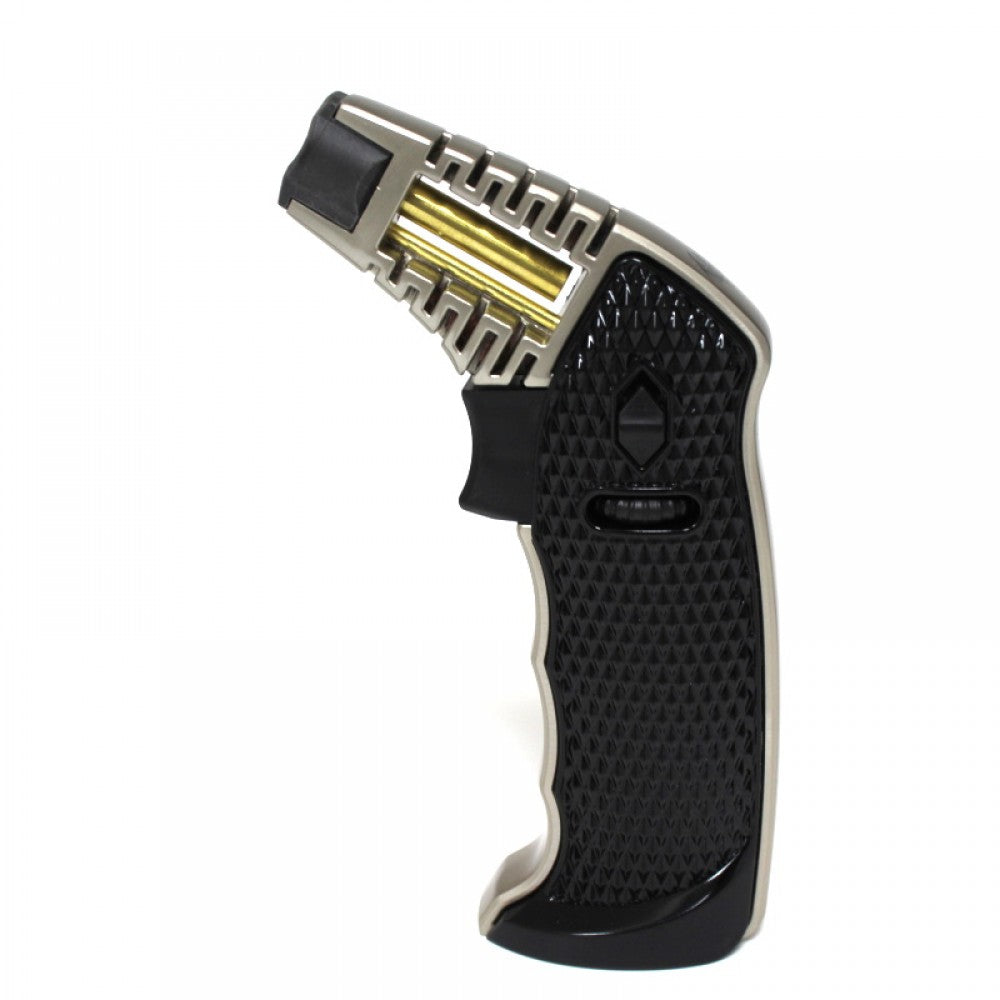 Special Blue Full Metal Butane Torch featuring heavy-duty metal construction, adjustable windproof jet flame, and refillable butane system for reliable high-heat performance.