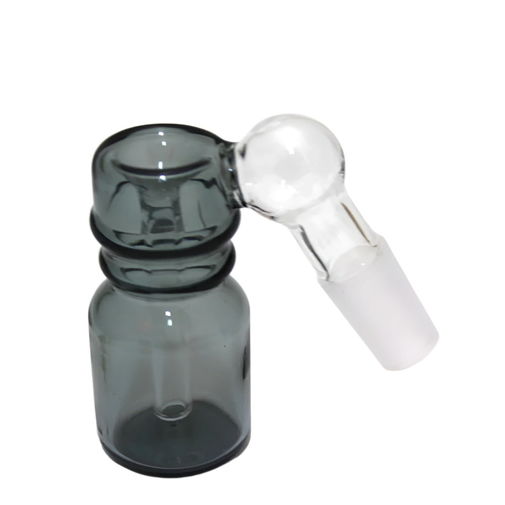 Solid color glass ash catcher with 14mm male joint, durable smoking accessory designed for better filtration and cleaner water pipe use.