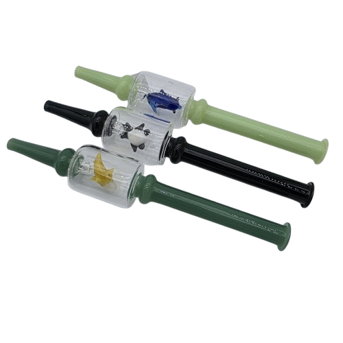 Glass Character Straw Kit with durable glass construction designed for smooth airflow, portability, and efficient concentrate use.