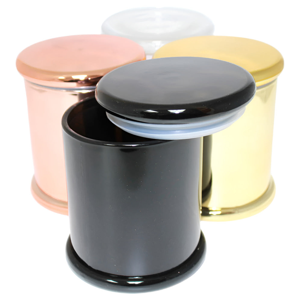X-large glass jar with assorted color lid, durable clear glass body, secure closure, and high-capacity storage design for everyday use.