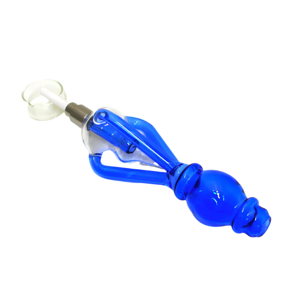 Glass recycler straw kit with ceramic tip and bowl, durable and heat-resistant design for smooth vapor collection and efficient dabbing use.