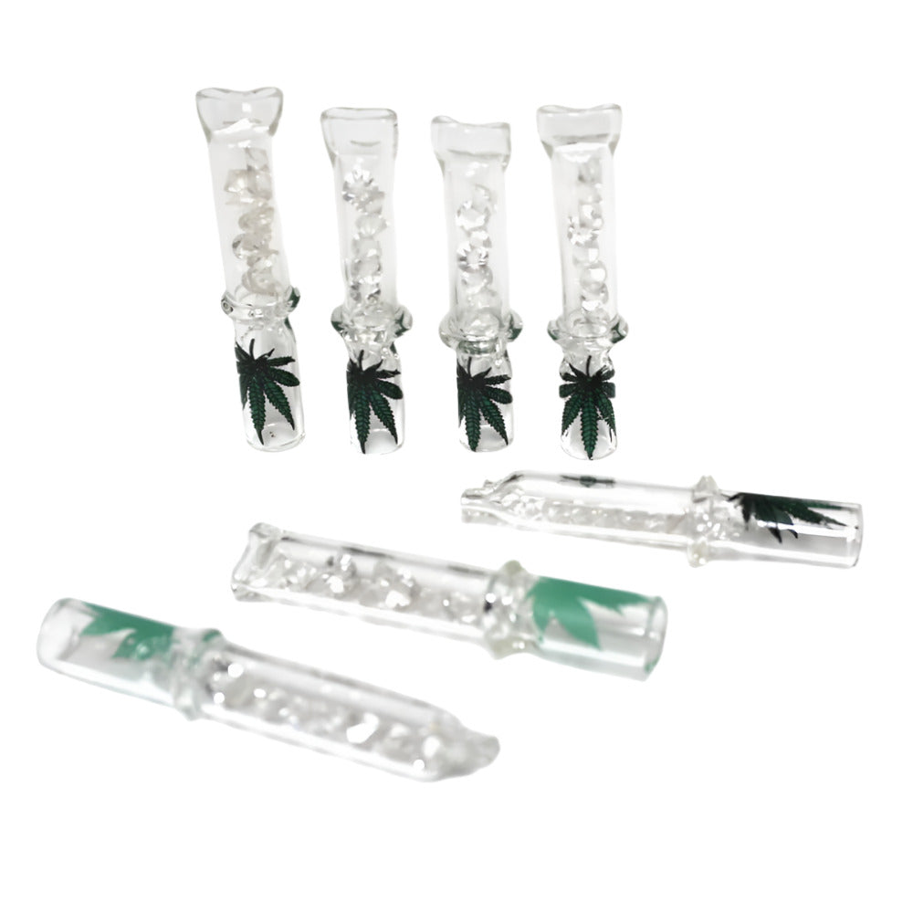 Glass Tip with Crystal Filter Mouthpiece for Smooth Filtration and Enhanced Smoking Experience Durable Reusable Glass Accessory.
