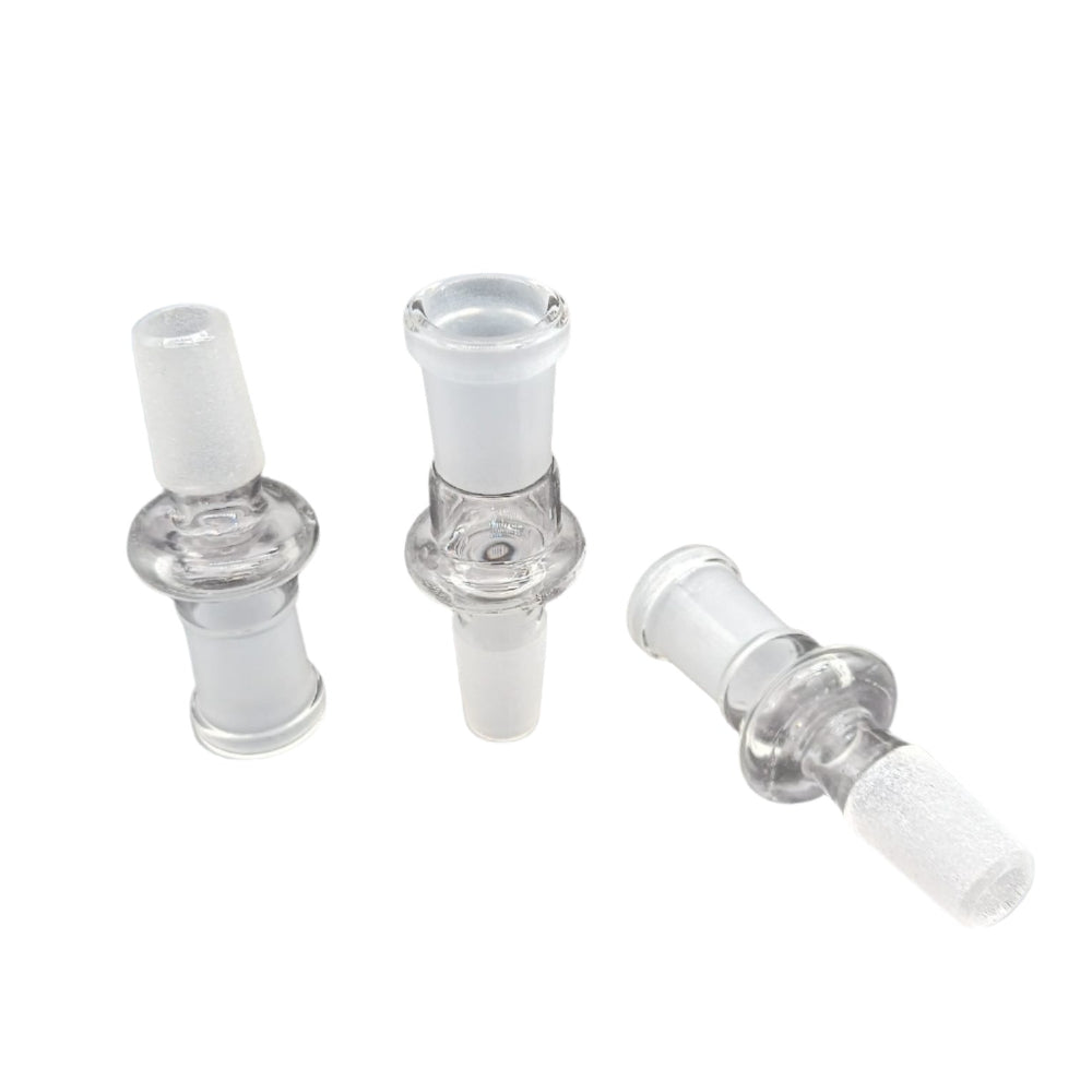 Glass connectors 14 mm male to 14 mm female smoke
