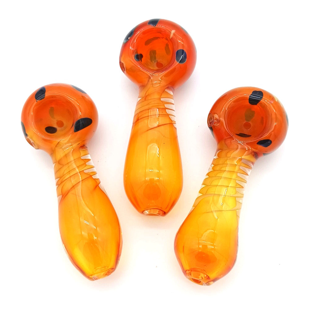 Gold fumed heavy duty glass hand pipe with durable compact design and color-shifting finish for smooth airflow and clean smoking experience.