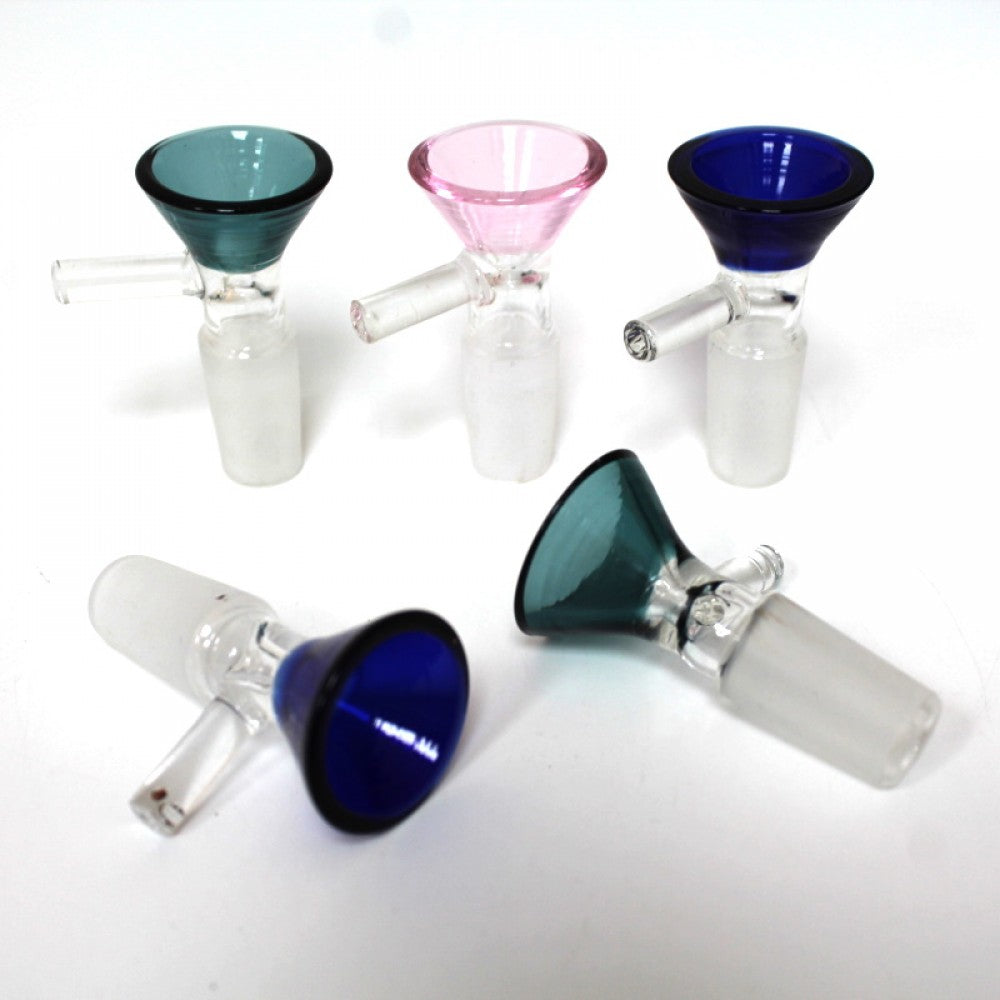 Handle bowl assorted color 14MM male made from heat resistant glass with built-in handle for safe and easy use.